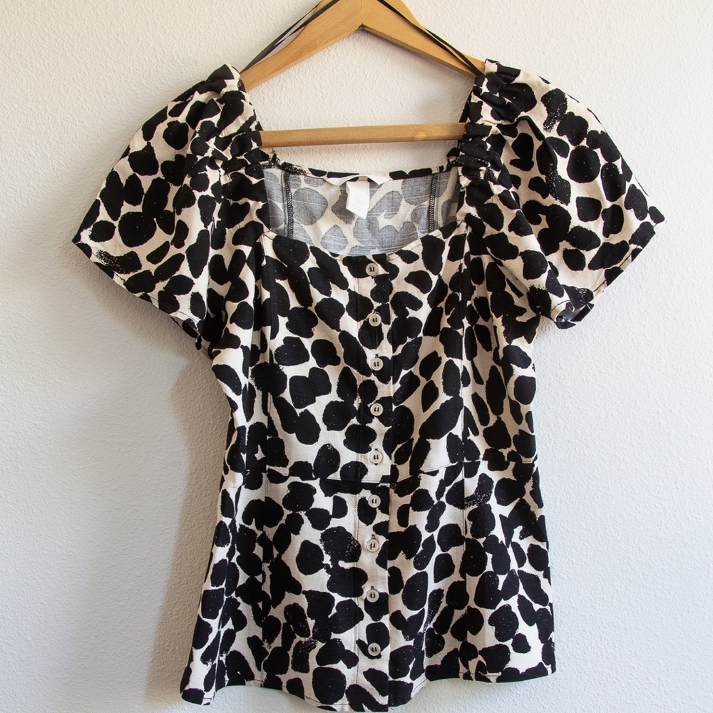 H&M Floral button down top